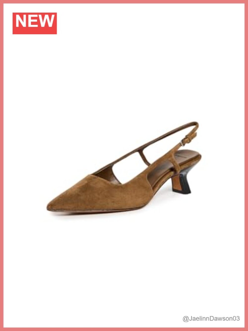 Women's Suede Kitten Heel Slingback Pumps Pointed Toe
